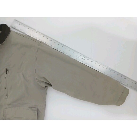 Chore Barn Hunting Field Barn Coat Jacket Bomber Large Plaid Flannel Lined Khaki - Picture 11 of 11